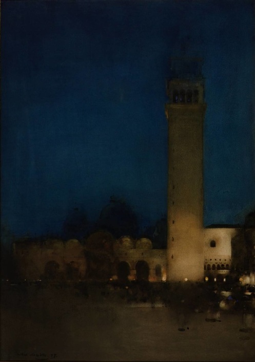 The blue night, Venice. A painting by Arthur Melville