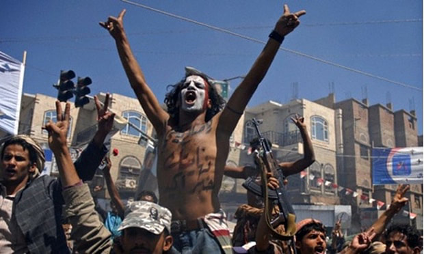 Protester in a demonstration in Sanaa, Yemen, 2011