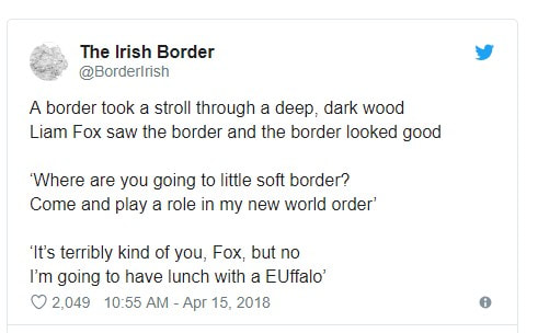Part of Irish Border's tweeted version of The Gruffalo story for children