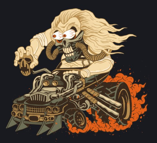 Graphic based on a character from a Mad Max film