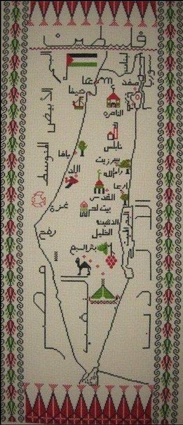 Embroidered map of Palestine