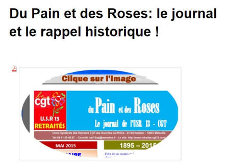 Cover of a French magazine 'du Pain et des Roses' for retired members of the CGT labour union