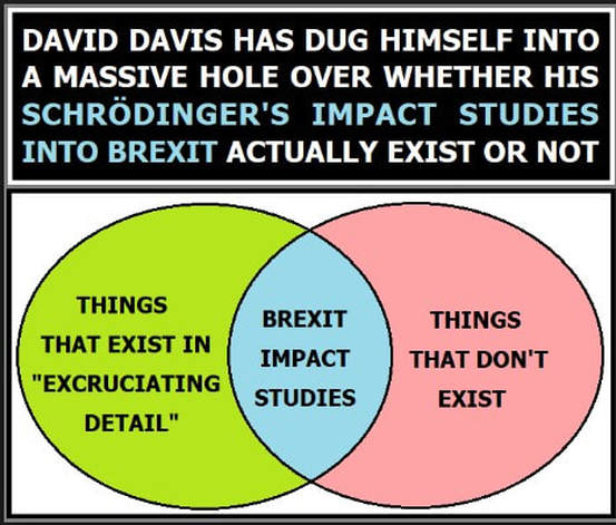 A Venn diagram showing things that exist in excruciating detail overlapping with things that don't exist, which leaves Brexit impact studies both existing and not existing